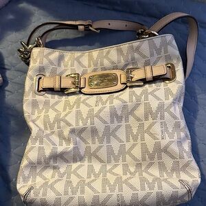Michael Kors Cream and Tan Shoulder Bag